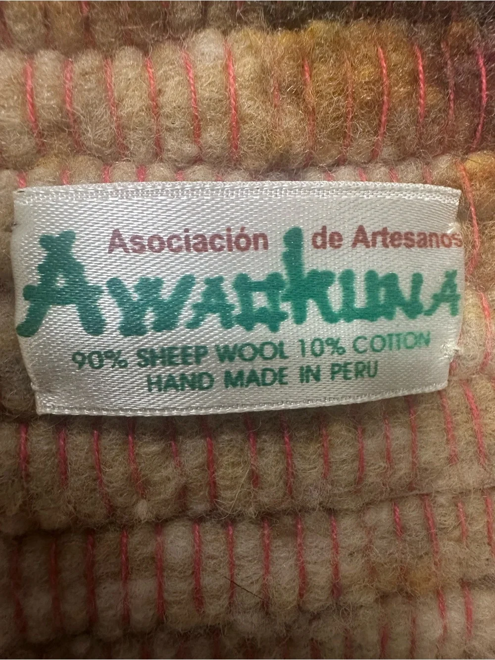 Vintage Handwoven Andean Village Tapestry Wall Art made in PERU- 53”x40”.
